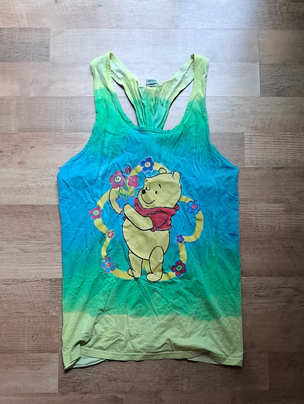 Winnie the Pooh Gradient Racerback Tank - Yellow, Teal, Green One Size, OS